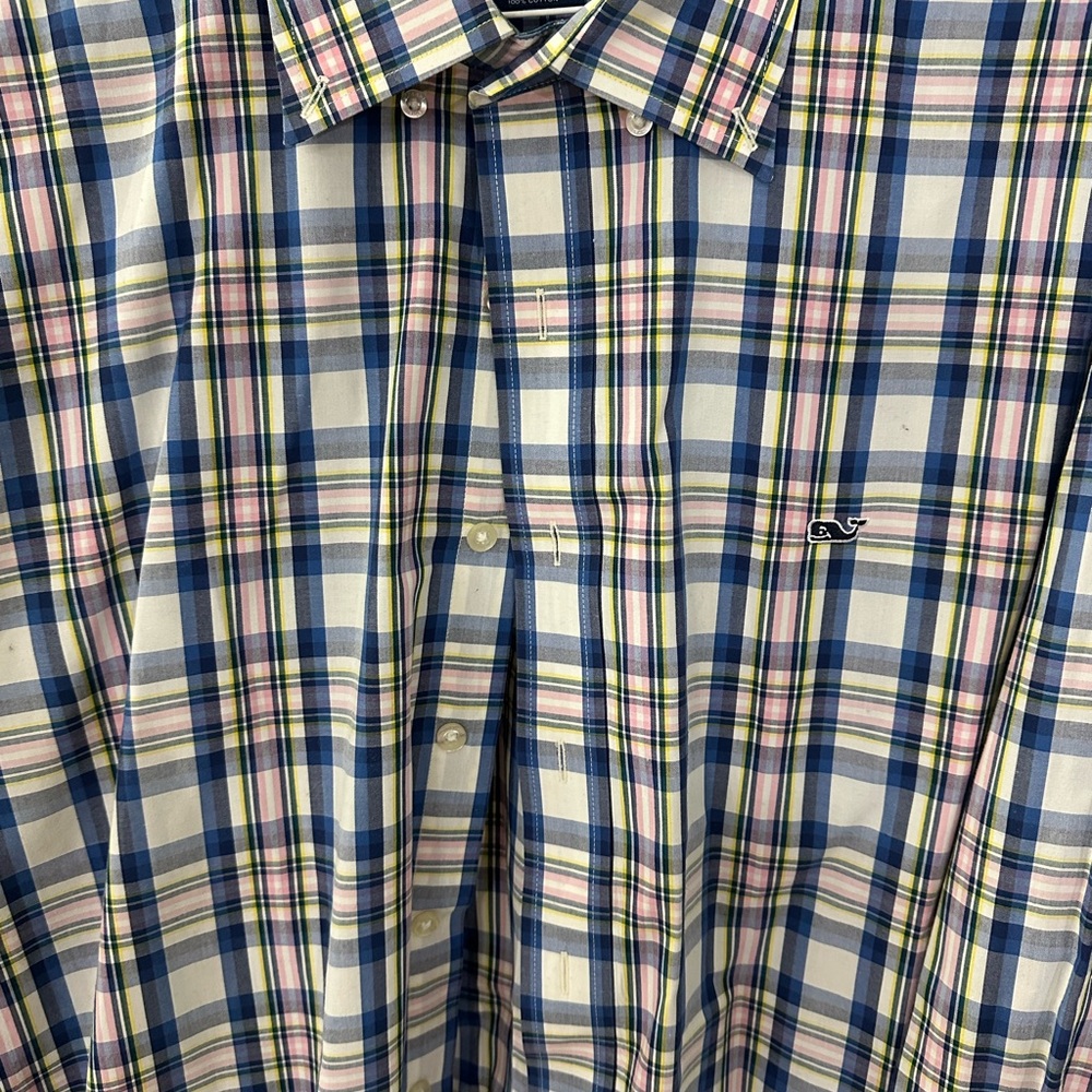 Vineyard Vines Casual Button Down Shirt in Blue and Pink